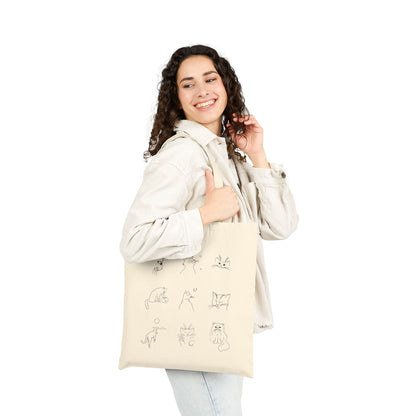 Cute Cat Design Cotton Canvas Tote Bag, Eco-Friendly Shopping Bag, Pet Lover Gift, Fundraising Tote, Cat Protection Awareness