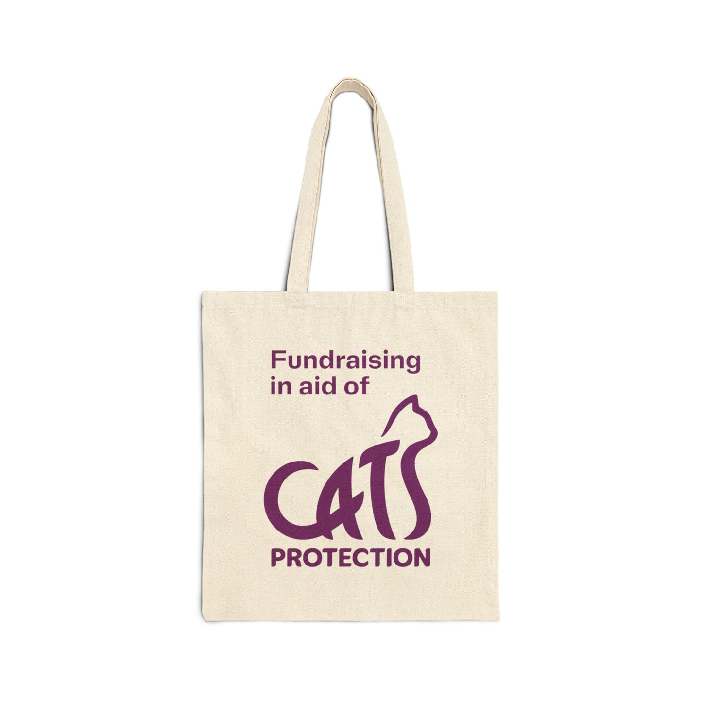 Cute Cat Design Cotton Canvas Tote Bag, Eco-Friendly Shopping Bag, Pet Lover Gift, Fundraising Tote, Cat Protection Awareness