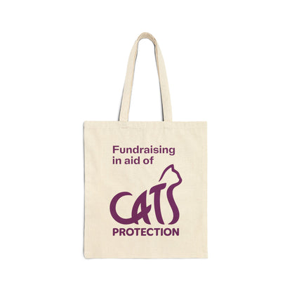 Cute Cat Design Cotton Canvas Tote Bag, Eco-Friendly Shopping Bag, Pet Lover Gift, Fundraising Tote, Cat Protection Awareness