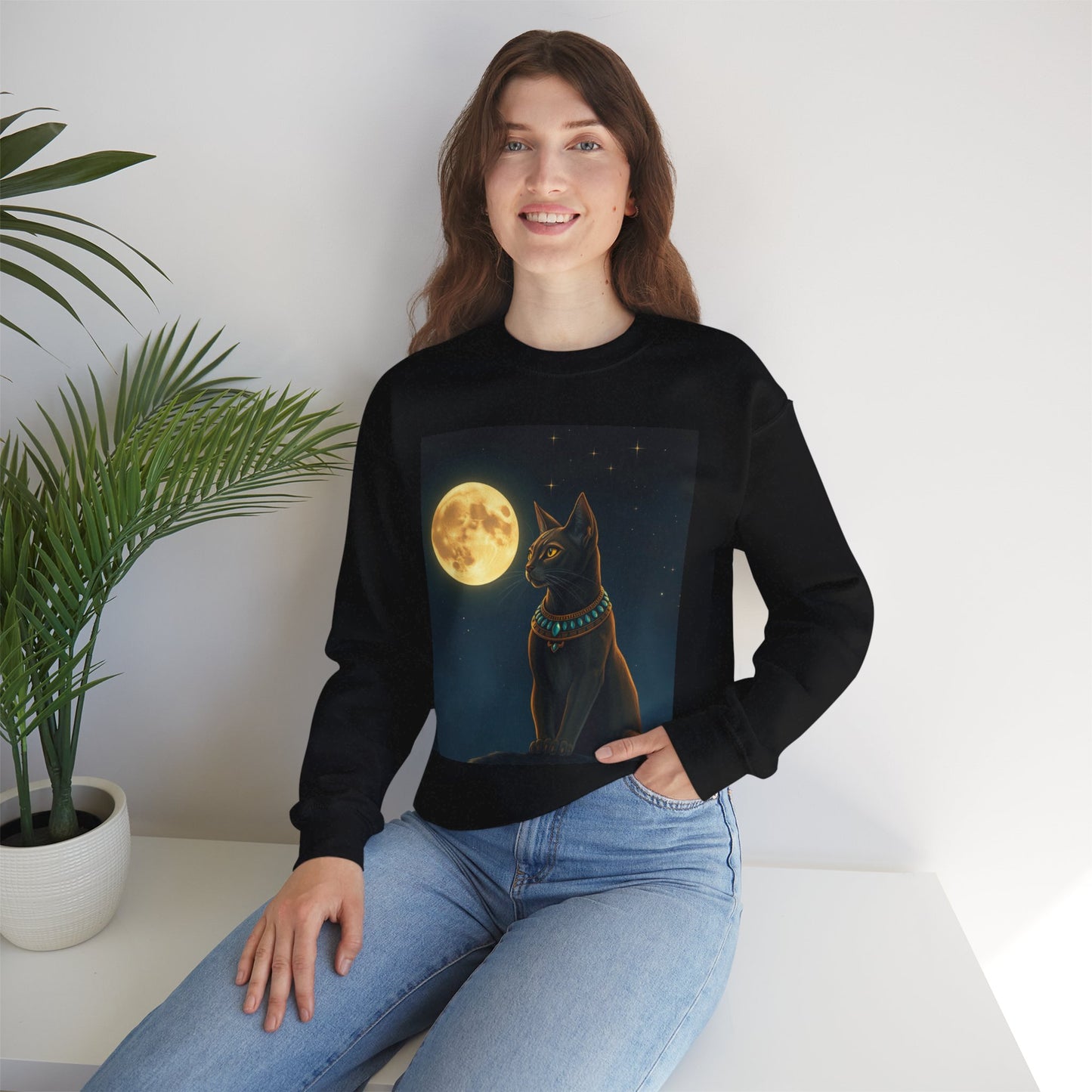 Whimsical Cat Sweatshirt - Cozy Unisex Crewneck, Perfect Gift for Cat Lovers, Fun Everyday Wear, Animal Lover Apparel, Cute Cat Design