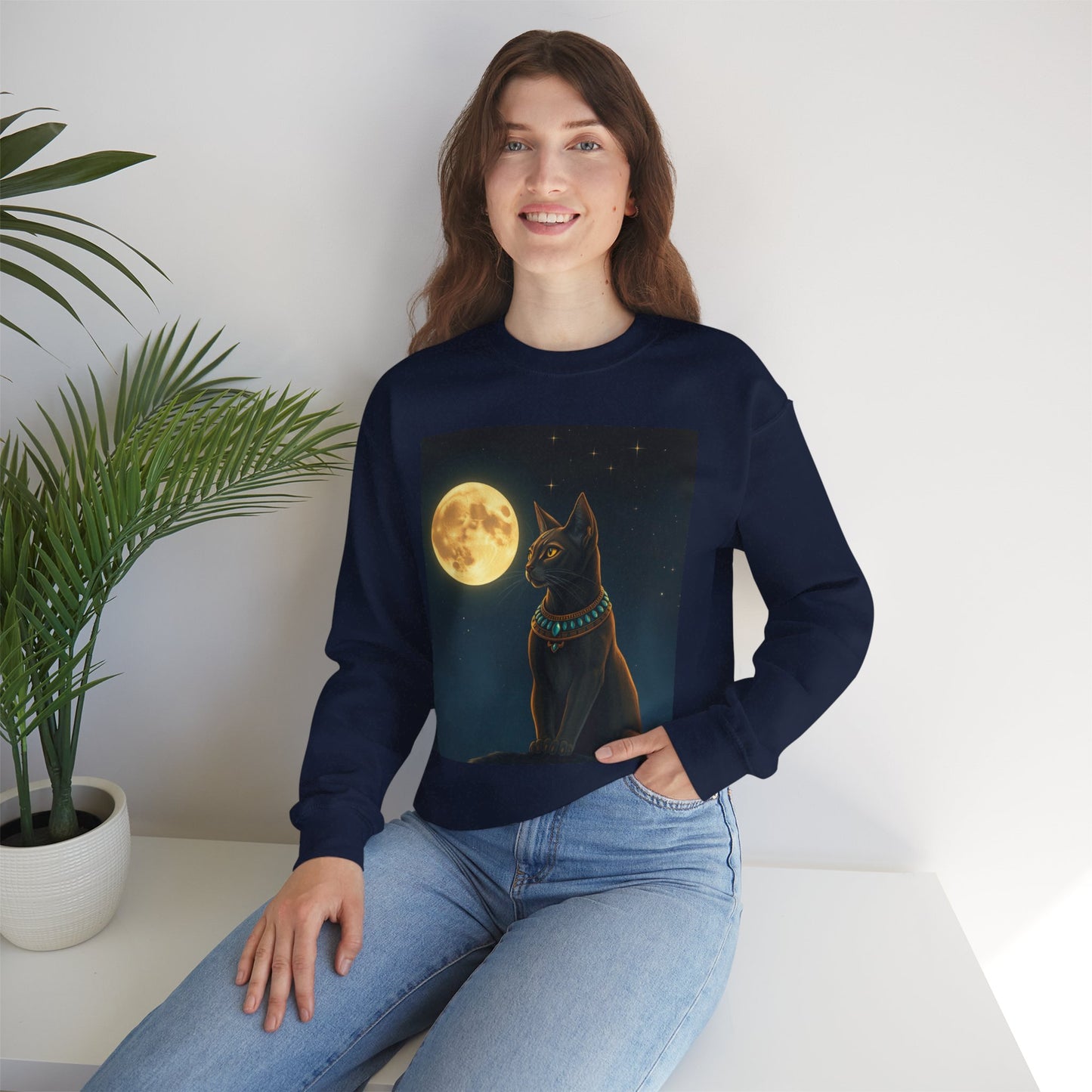 Whimsical Cat Sweatshirt - Cozy Unisex Crewneck, Perfect Gift for Cat Lovers, Fun Everyday Wear, Animal Lover Apparel, Cute Cat Design