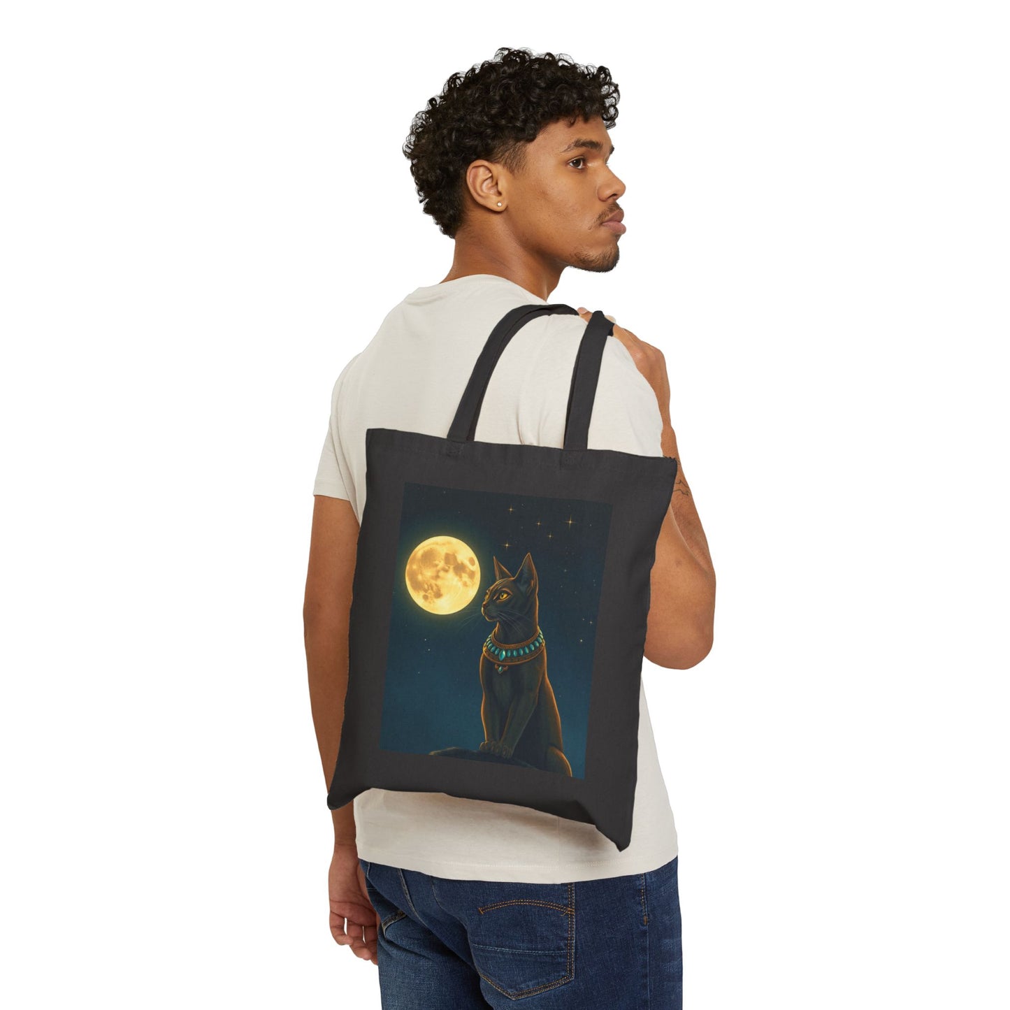 The Bastet Collection Cat Design Cotton Canvas Tote Bag, Eco-Friendly Shopping Bag, Pet Lover Gift, Fundraising Tote, Cat Protection Awareness