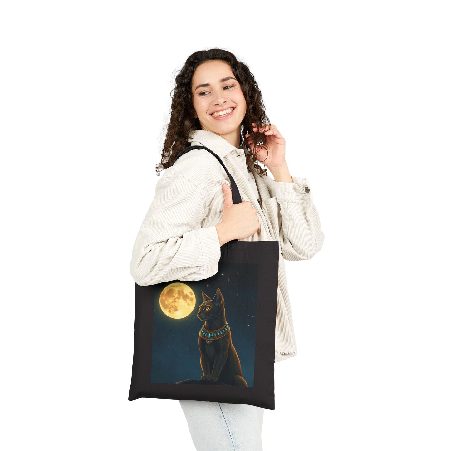 The Bastet Collection Cat Design Cotton Canvas Tote Bag, Eco-Friendly Shopping Bag, Pet Lover Gift, Fundraising Tote, Cat Protection Awareness
