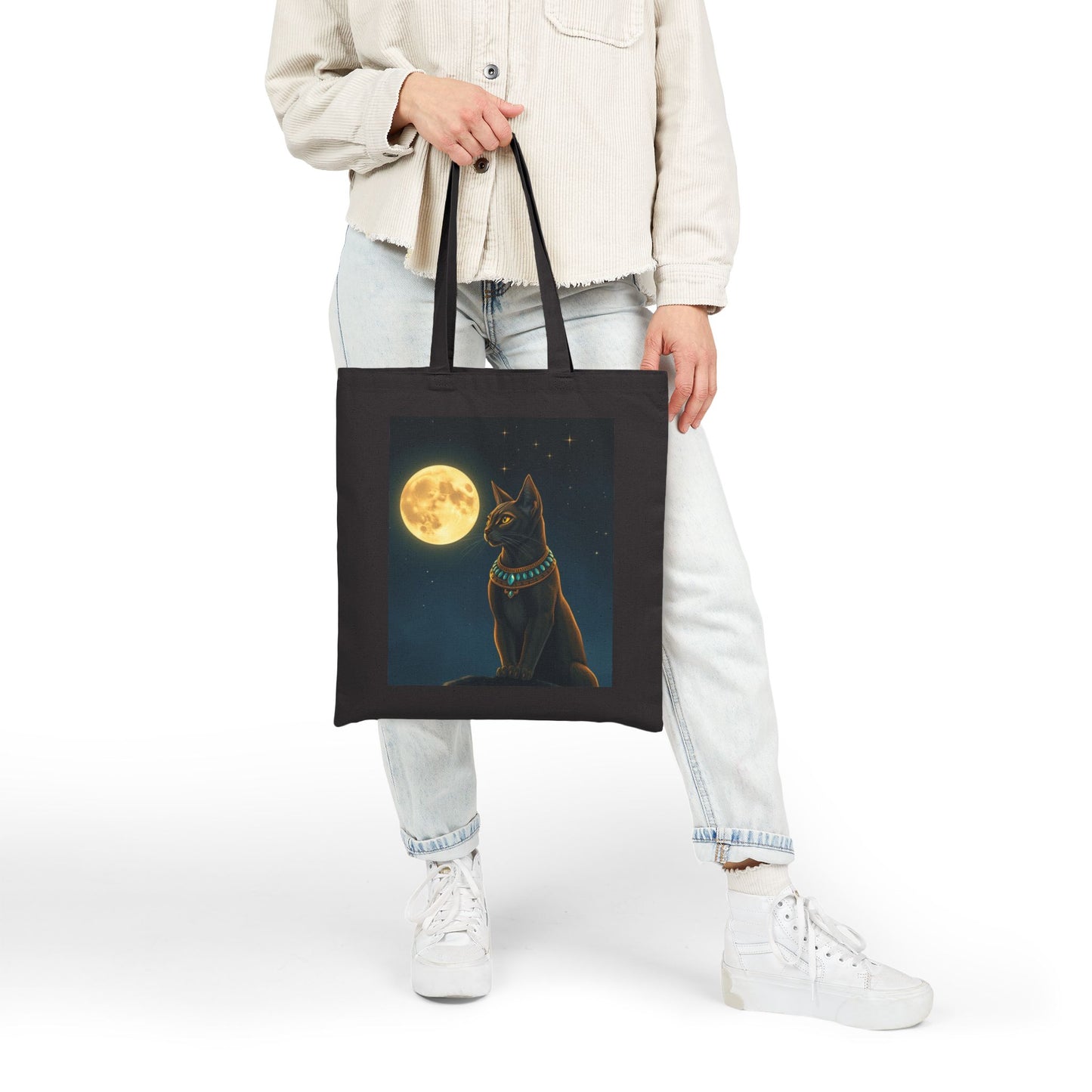 The Bastet Collection Cat Design Cotton Canvas Tote Bag, Eco-Friendly Shopping Bag, Pet Lover Gift, Fundraising Tote, Cat Protection Awareness
