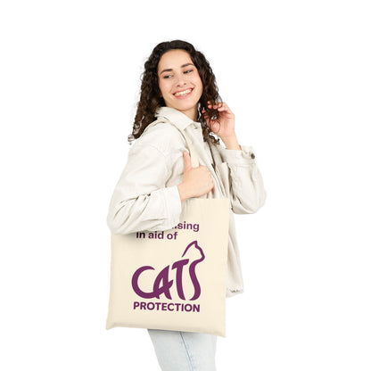 Cute Cat Design Cotton Canvas Tote Bag, Eco-Friendly Shopping Bag, Pet Lover Gift, Fundraising Tote, Cat Protection Awareness