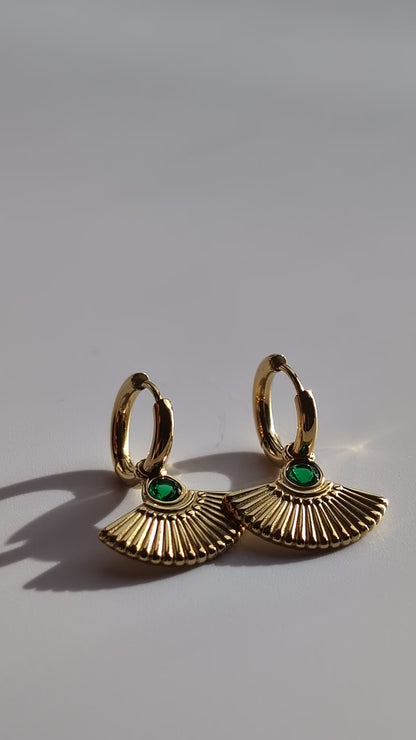 EMERALD PHARAONIC EARRINGS