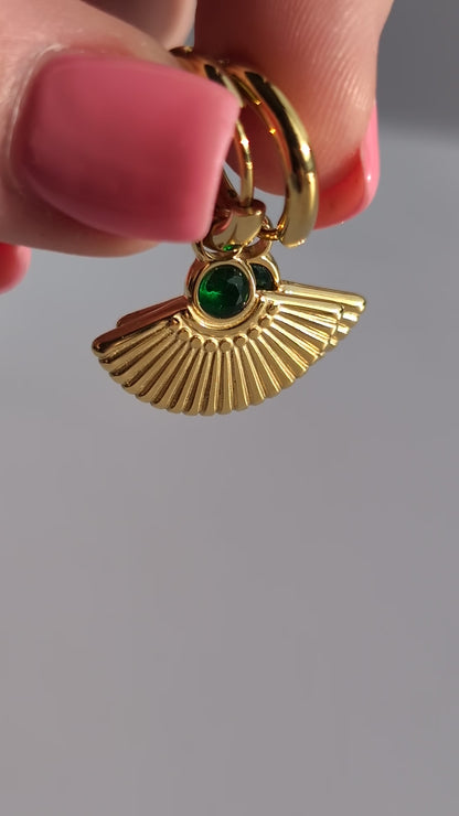EMERALD PHARAONIC EARRINGS