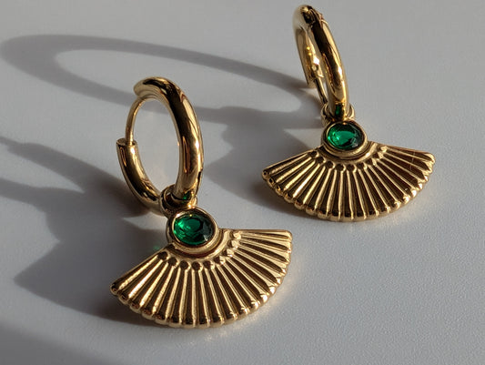 EMERALD PHARAONIC EARRINGS