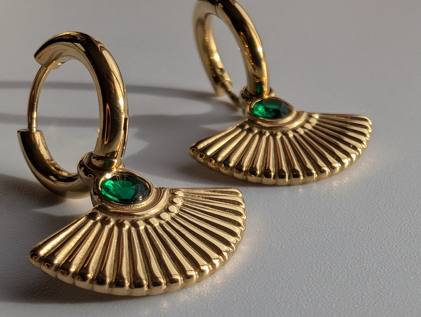 EMERALD PHARAONIC EARRINGS